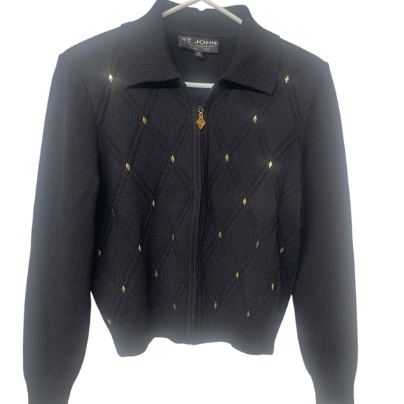 St John Sport Essentials knit black sweater size S - Picture 9 of 13